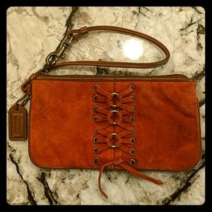 Coach suede wristlet